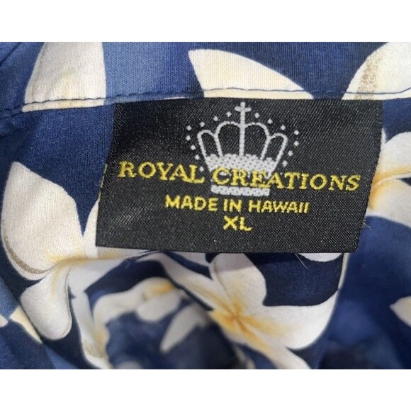 Royal Creations Floral Vacation Men’s Hawaiian Shirt Blue Sz XL Made in Hawaii - Picture 7 of 10